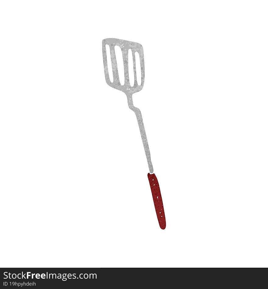 freehand retro cartoon spatula