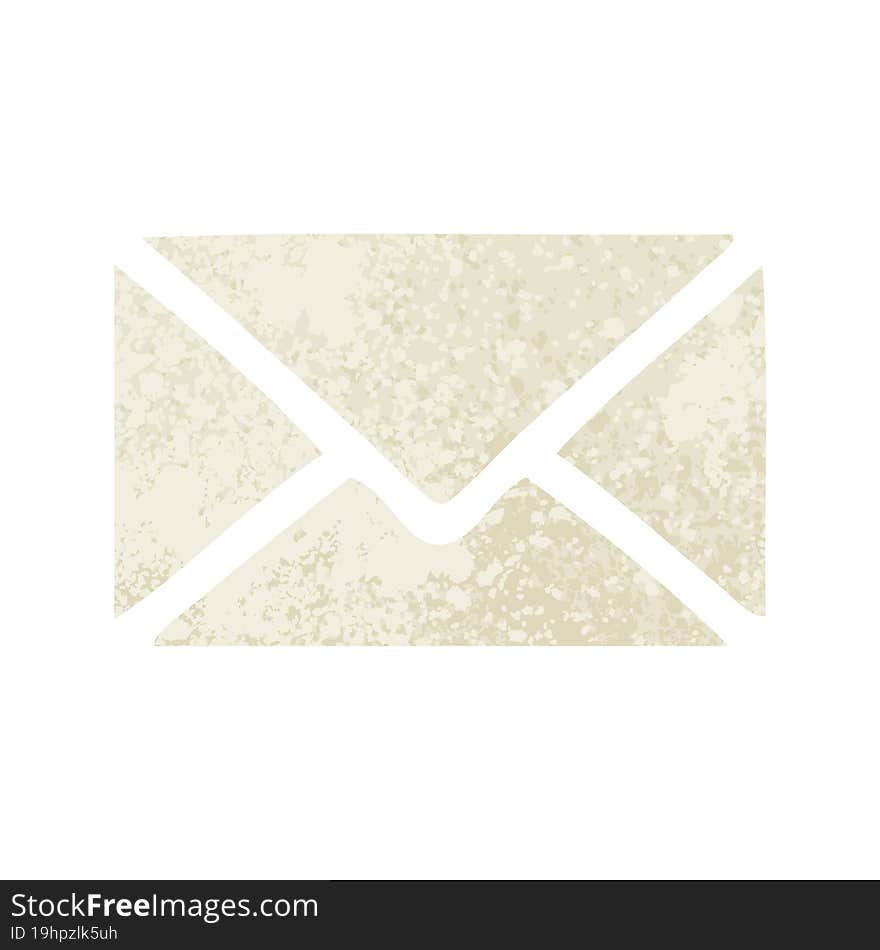 retro illustration style cartoon of a paper envelope