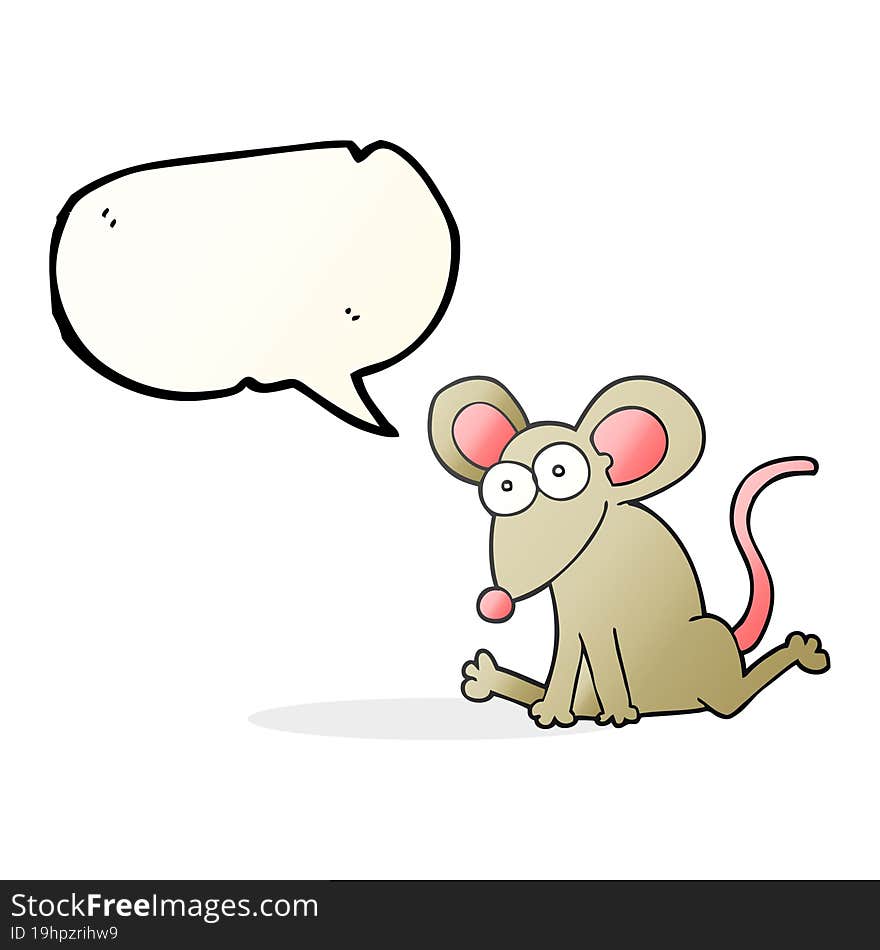 freehand drawn speech bubble cartoon mouse