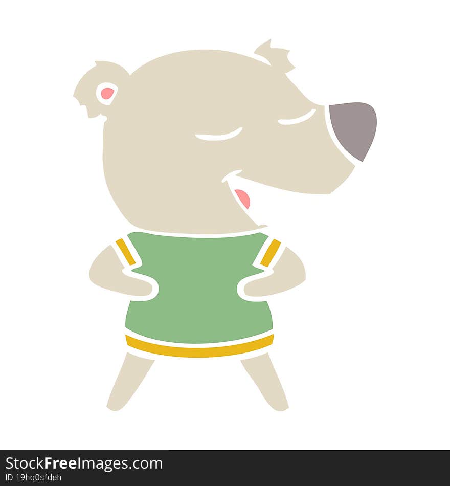 flat color style cartoon bear