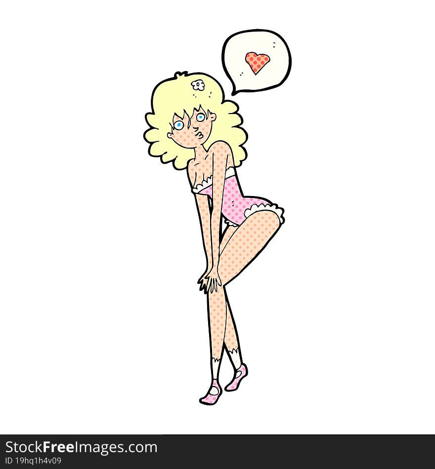 cartoon pin up woman