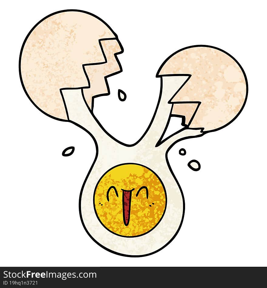 cracked egg cartoon. cracked egg cartoon