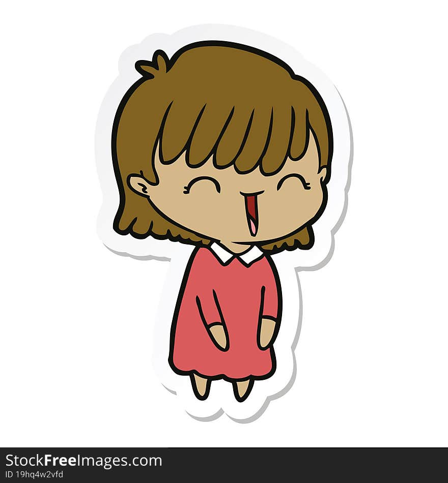 sticker of a cartoon woman