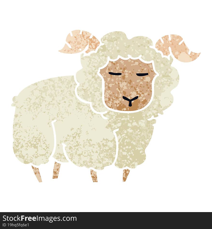 quirky retro illustration style cartoon ram