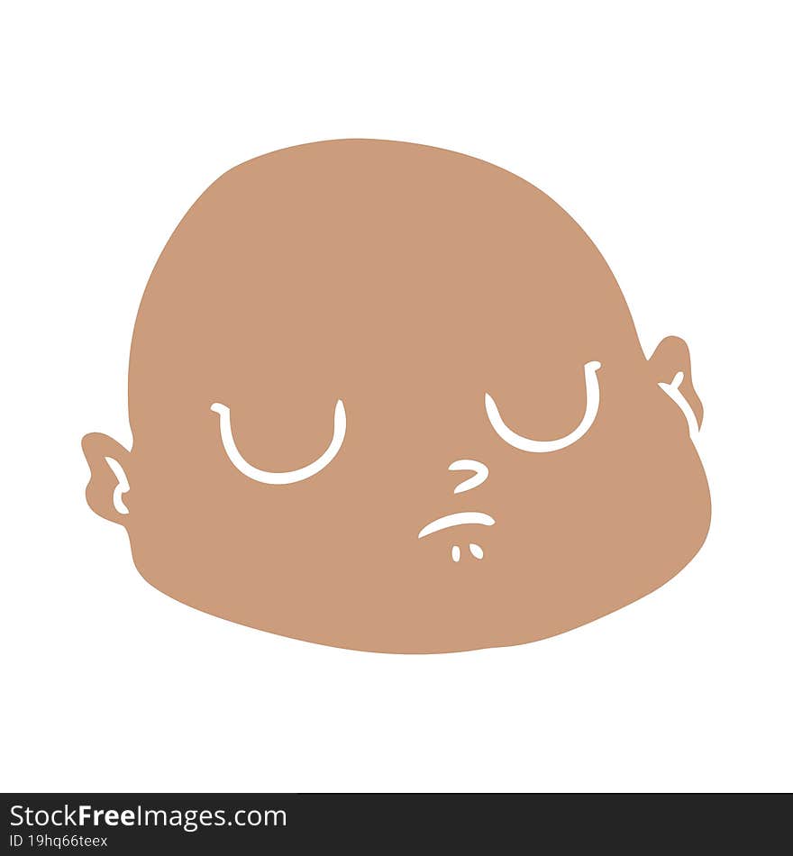 flat color style cartoon bald man