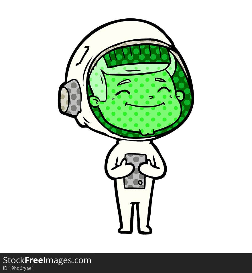 happy cartoon astronaut. happy cartoon astronaut