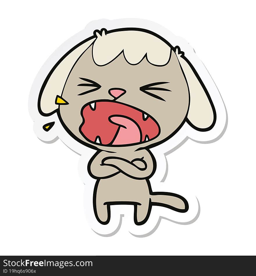 sticker of a cute cartoon dog