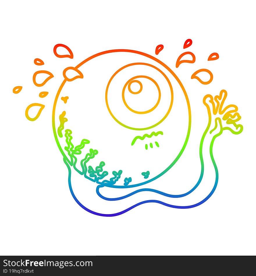 rainbow gradient line drawing cartoon eyeball crying