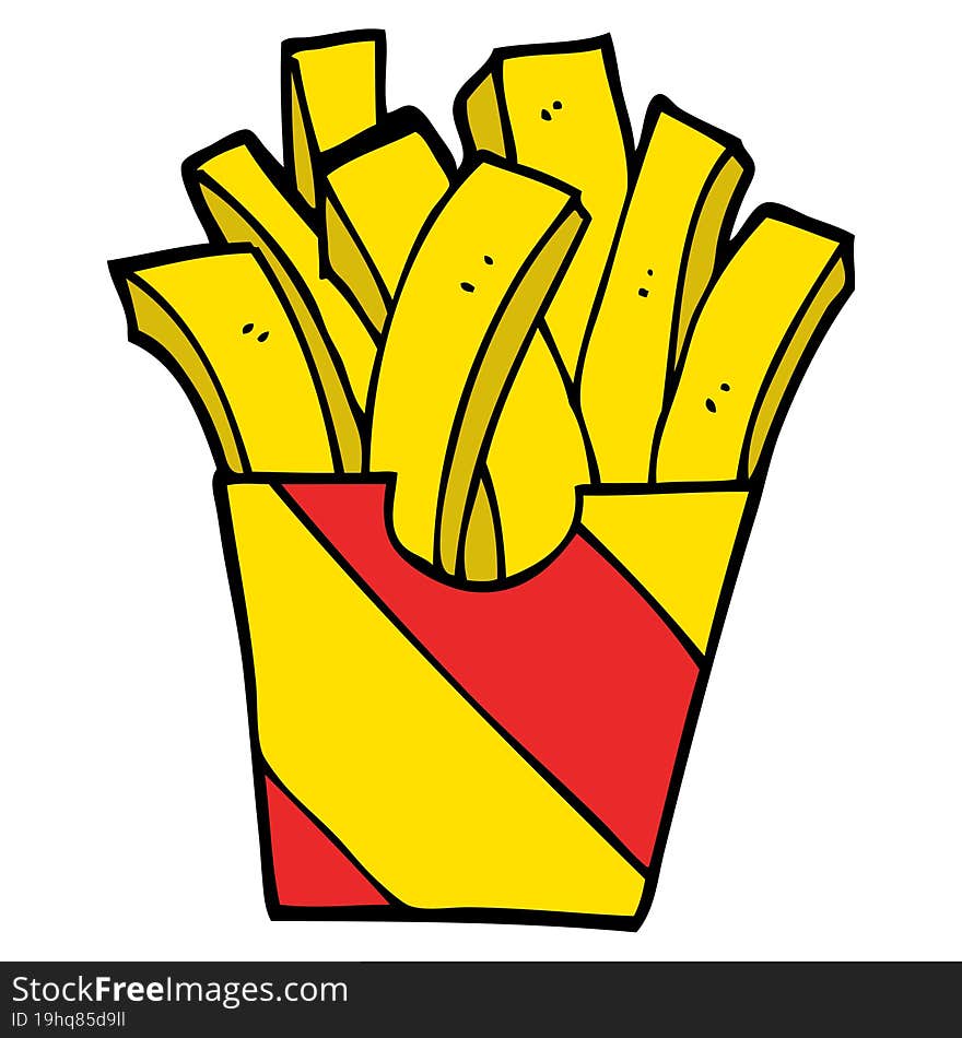 Cartoon Doodle Takeout Fries