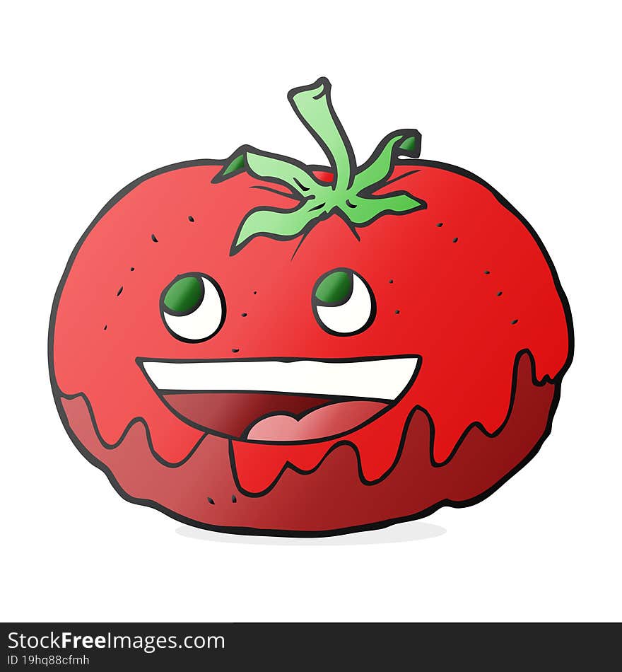 freehand drawn cartoon tomato