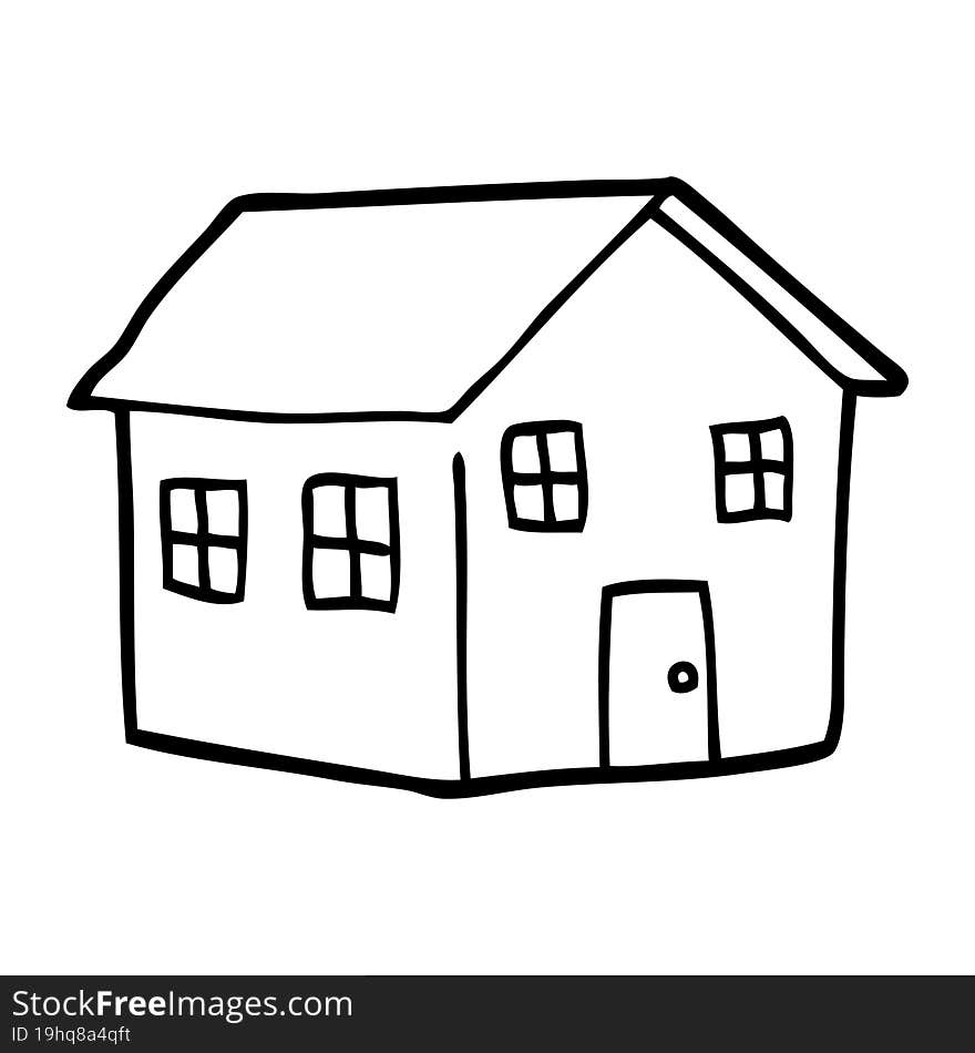 line drawing cartoon house