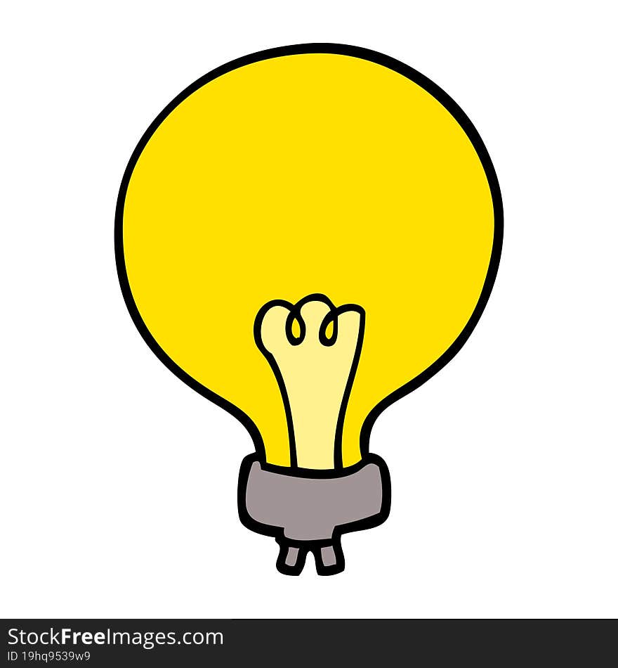 cartoon doodle light bulb