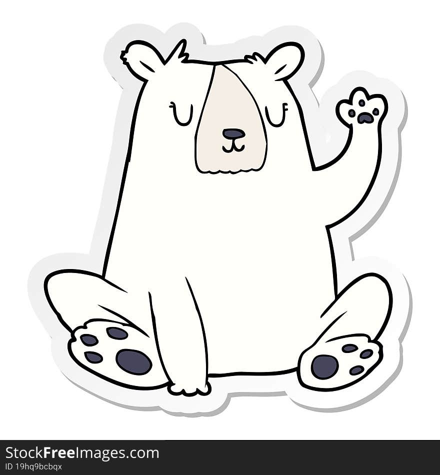 Distressed Sticker Of A Cartoon Polar Bear