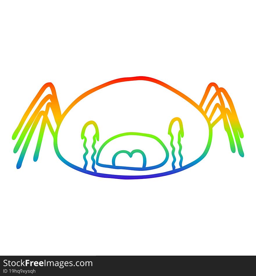 rainbow gradient line drawing halloween spider crying