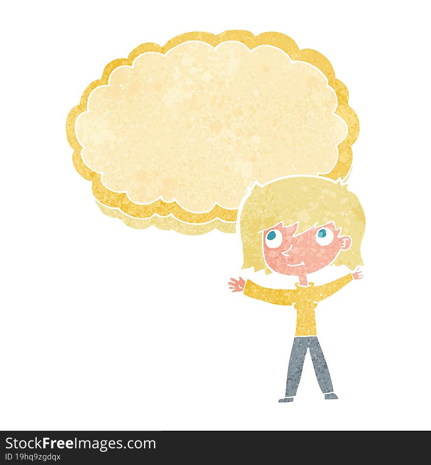 cartoon woman with text cloud space