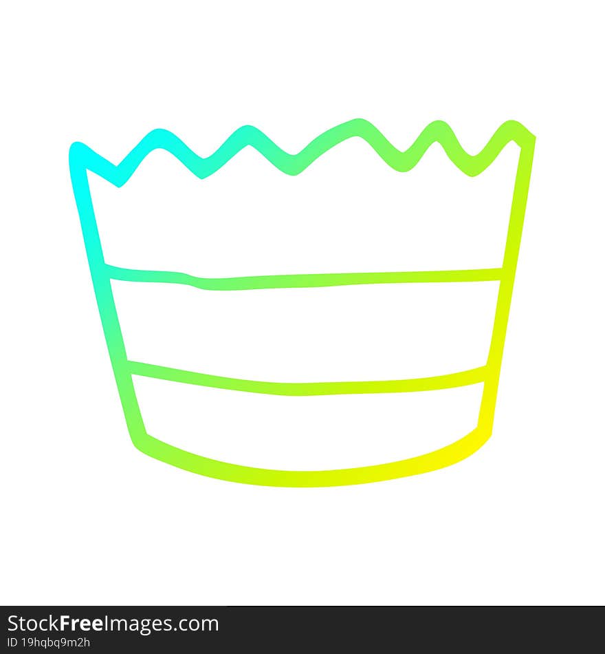 cold gradient line drawing cartoon muffin pot