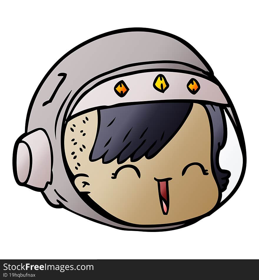 cartoon happy astronaut face. cartoon happy astronaut face