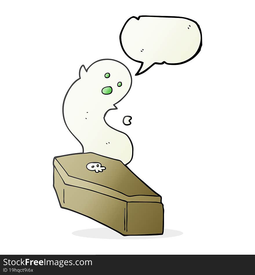 speech bubble cartoon spooky coffin