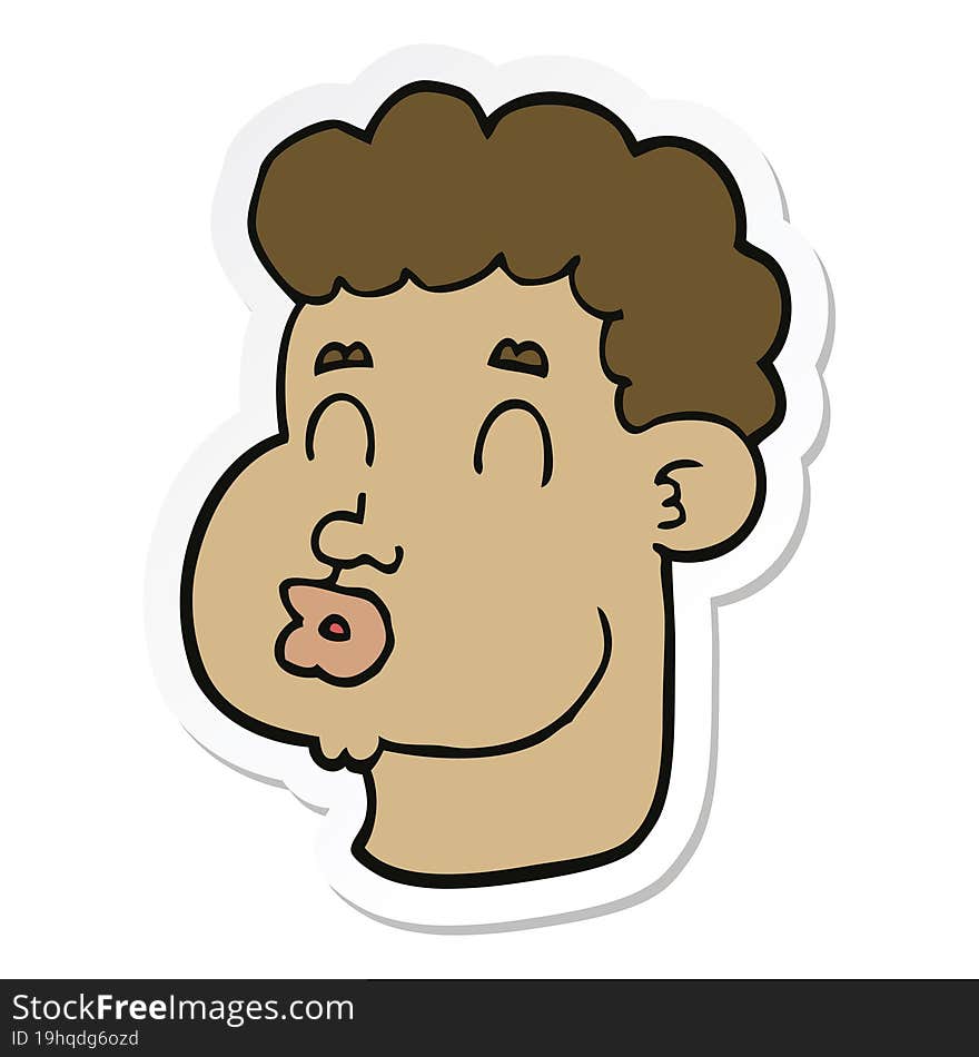 Sticker Of A Cartoon Male Face