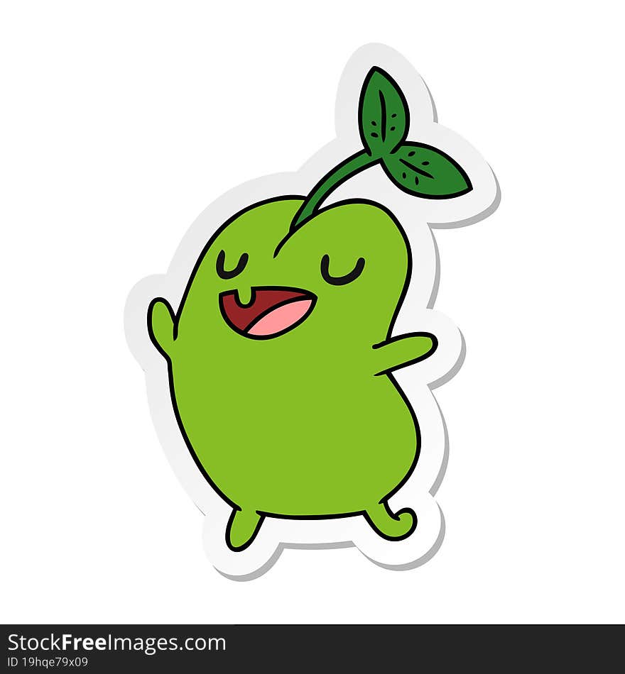 sticker cartoon kawaii cute sprouting bean