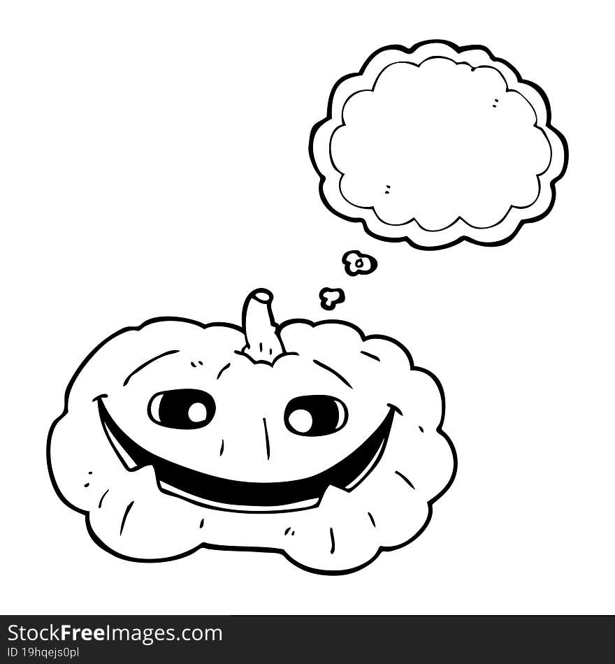 Thought Bubble Cartoon Pumpkin