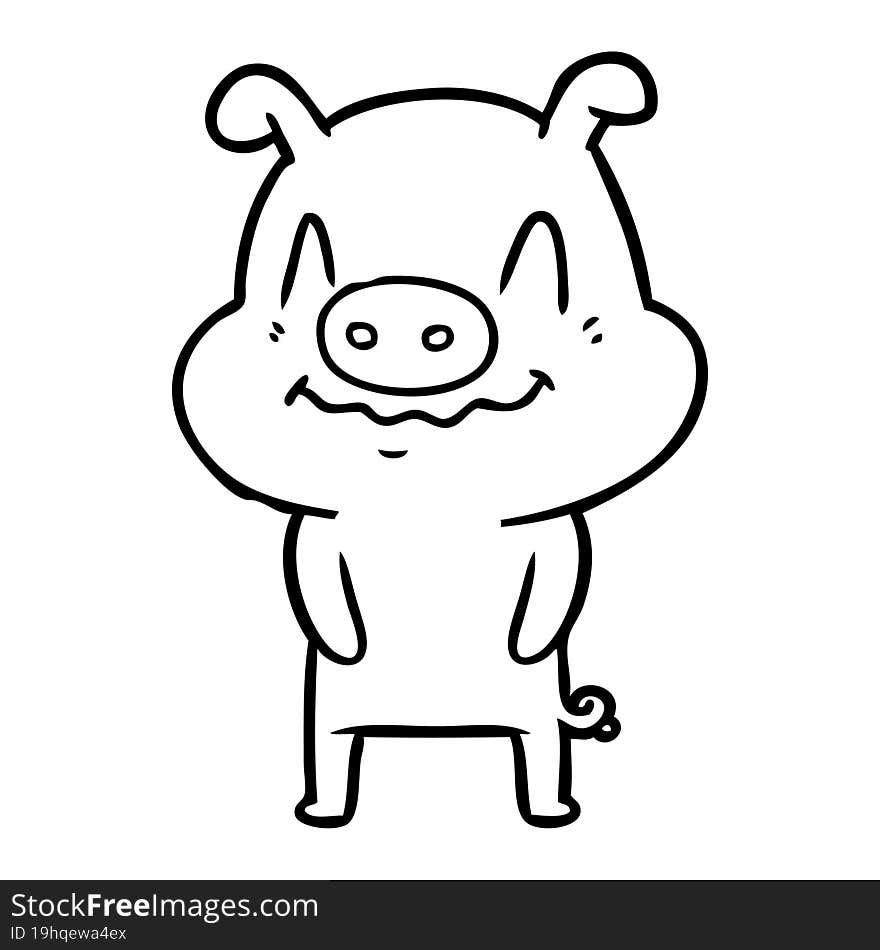 nervous cartoon pig. nervous cartoon pig