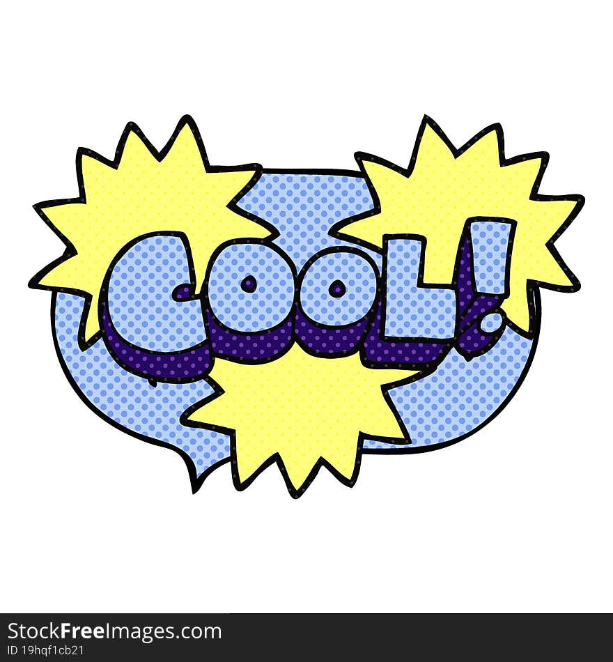 cool comic book speech bubble cartoon symbol