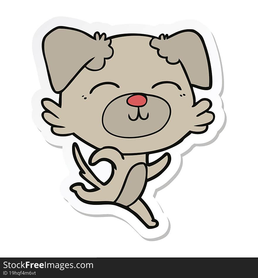 sticker of a cartoon dog