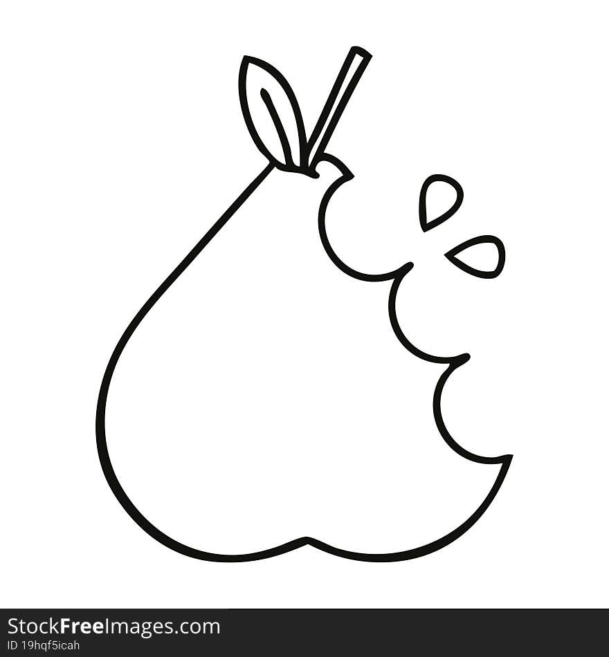 line drawing cartoon pear