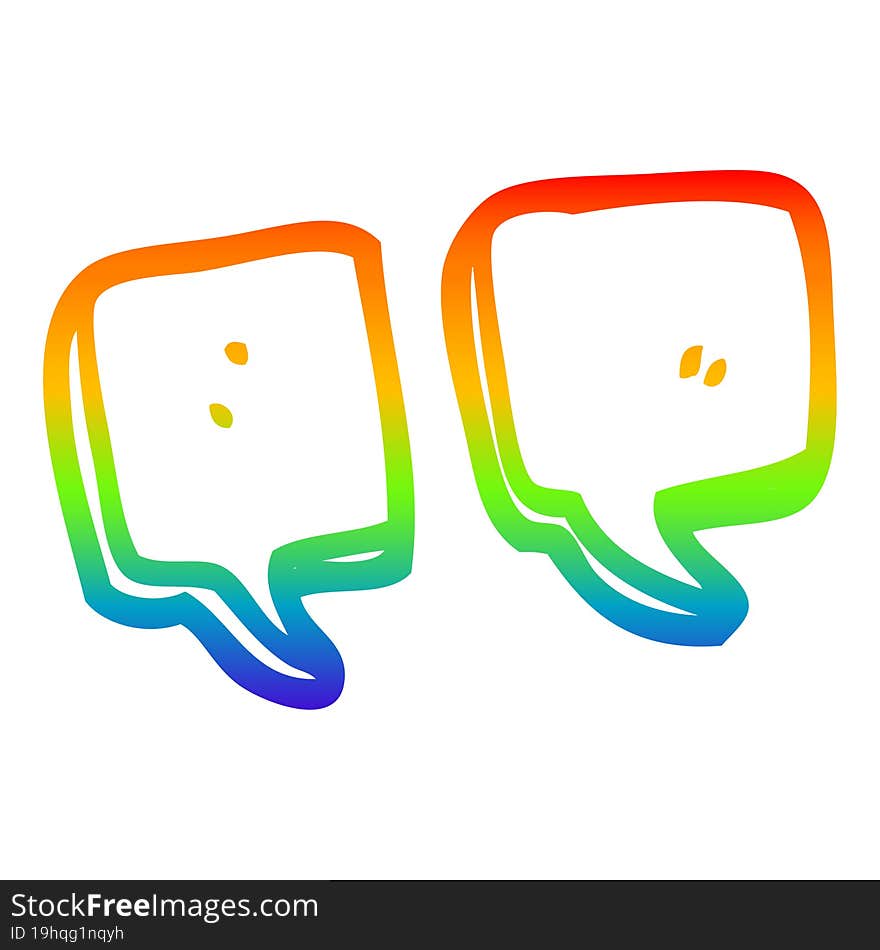 rainbow gradient line drawing cartoon quotation marks