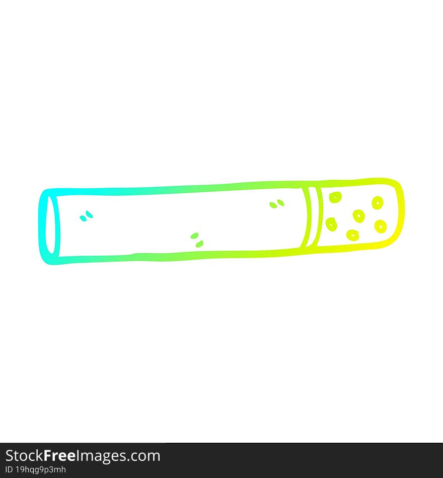 Cold Gradient Line Drawing Cartoon Cigarette