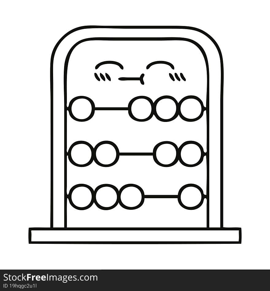 line drawing cartoon abacus