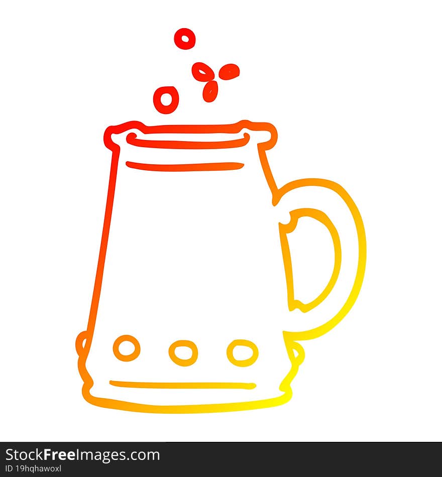 warm gradient line drawing cartoon jem encrusted cup