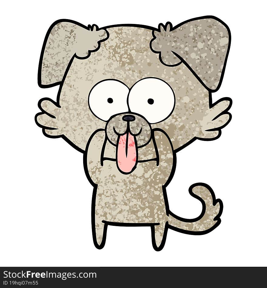 cartoon dog with tongue sticking out. cartoon dog with tongue sticking out