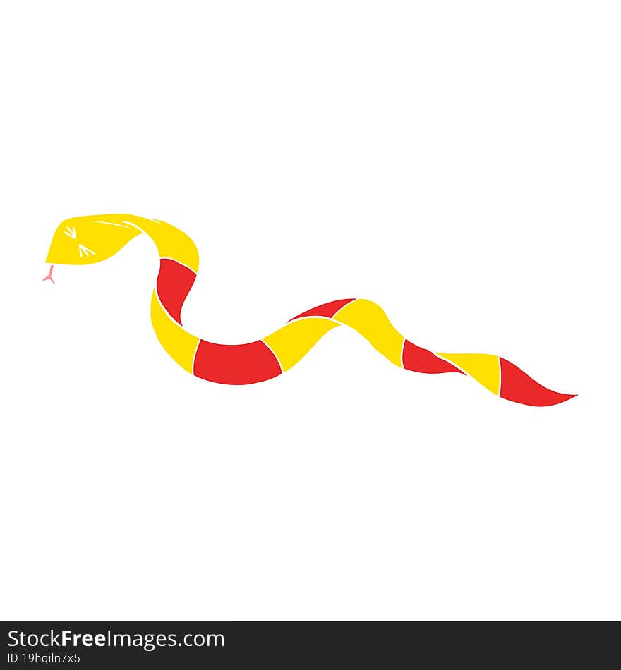 flat color style cartoon snake