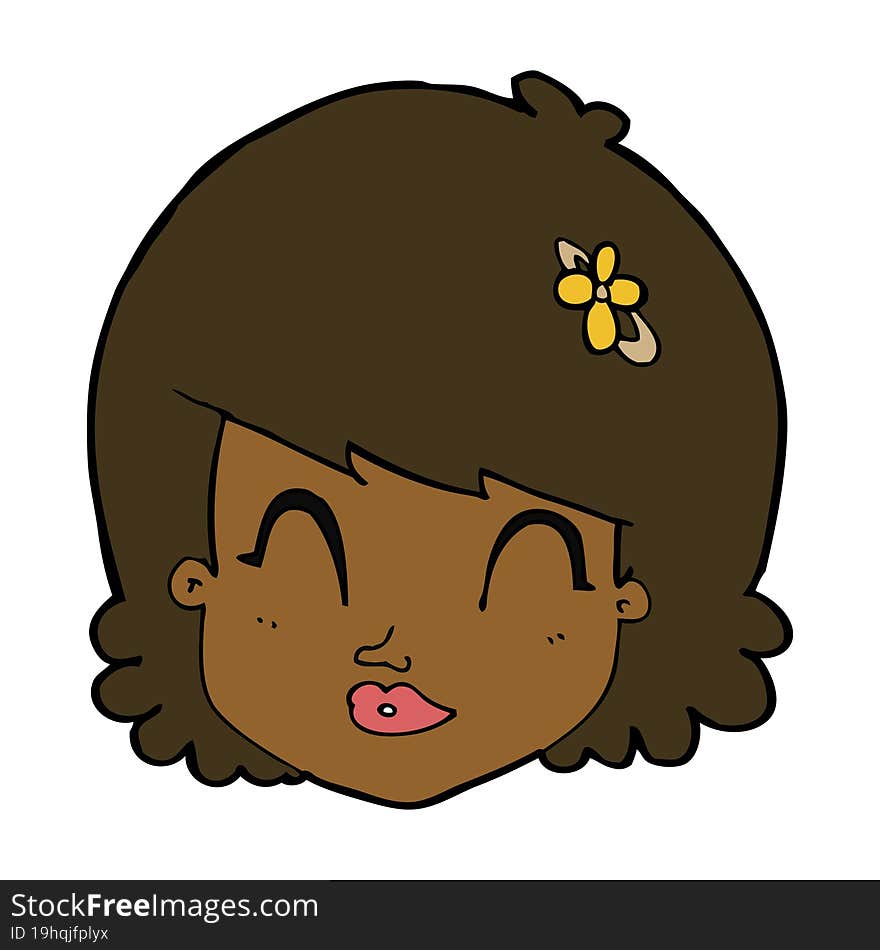 Cartoon Happy Female Face