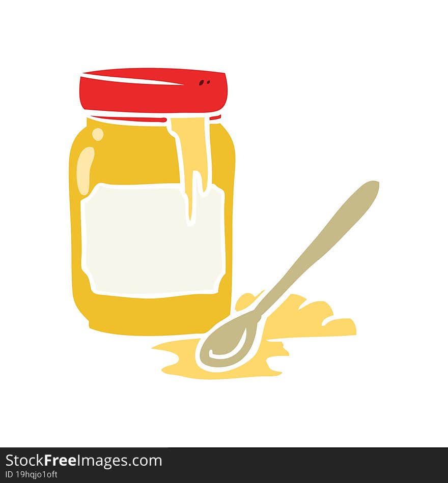 flat color style cartoon jar of honey