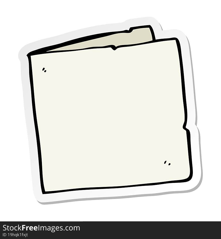 Sticker Of A Cartoon Blank Card