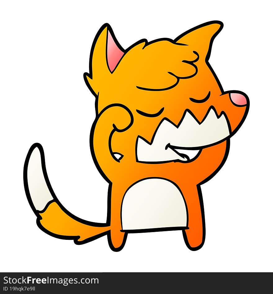 friendly cartoon fox waking up. friendly cartoon fox waking up