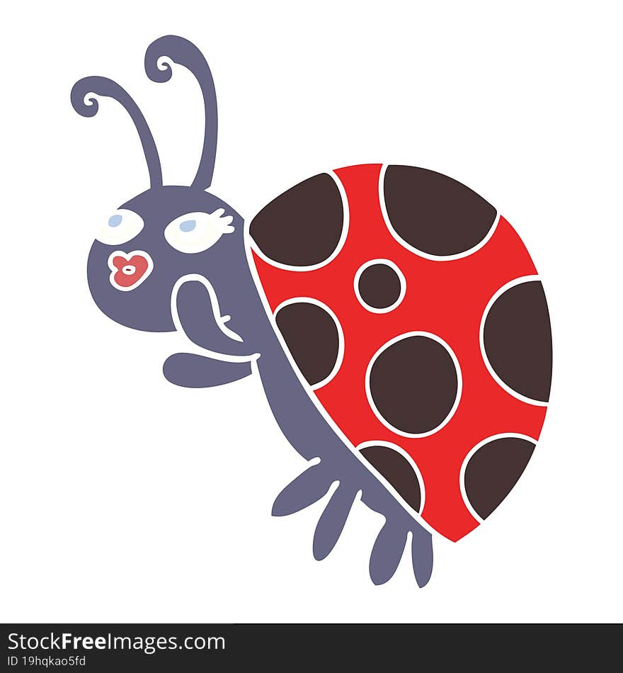 flat color style cartoon ladybug