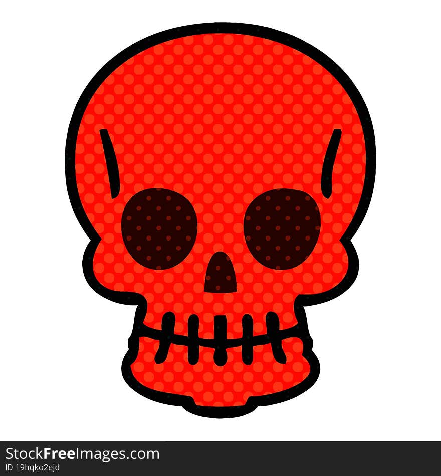 quirky comic book style cartoon skull