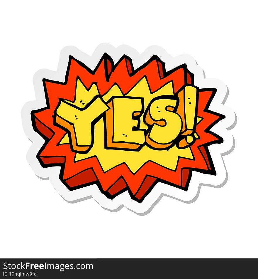 sticker of a yes symbol