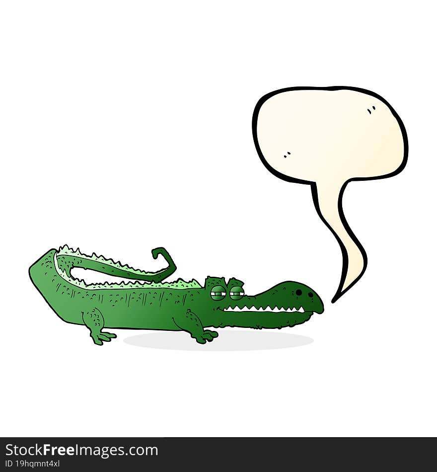 cartoon crocodile with speech bubble