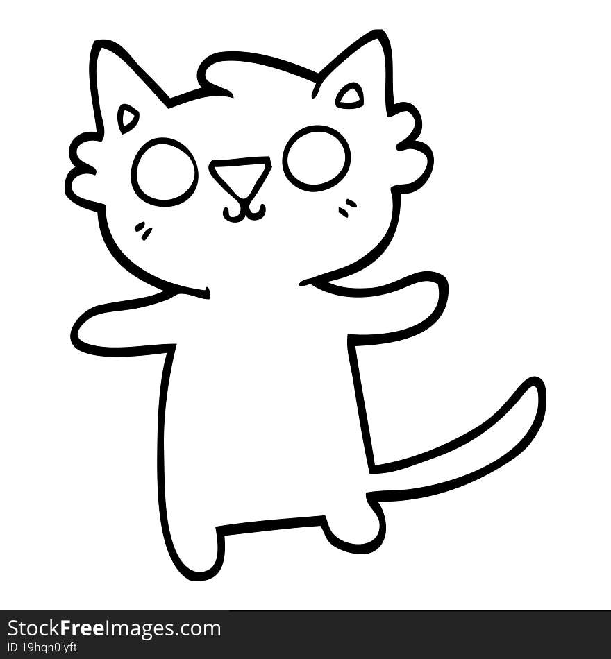 black and white cartoon cat