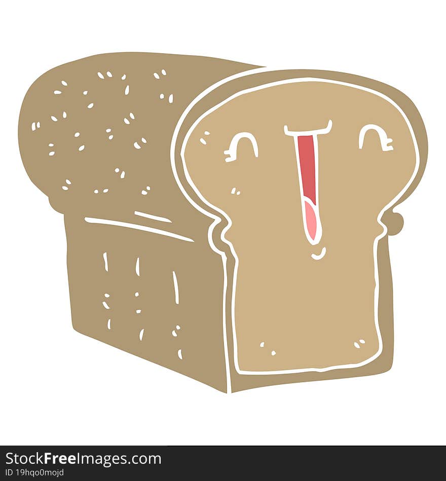 Cute Flat Color Style Cartoon Loaf Of Bread