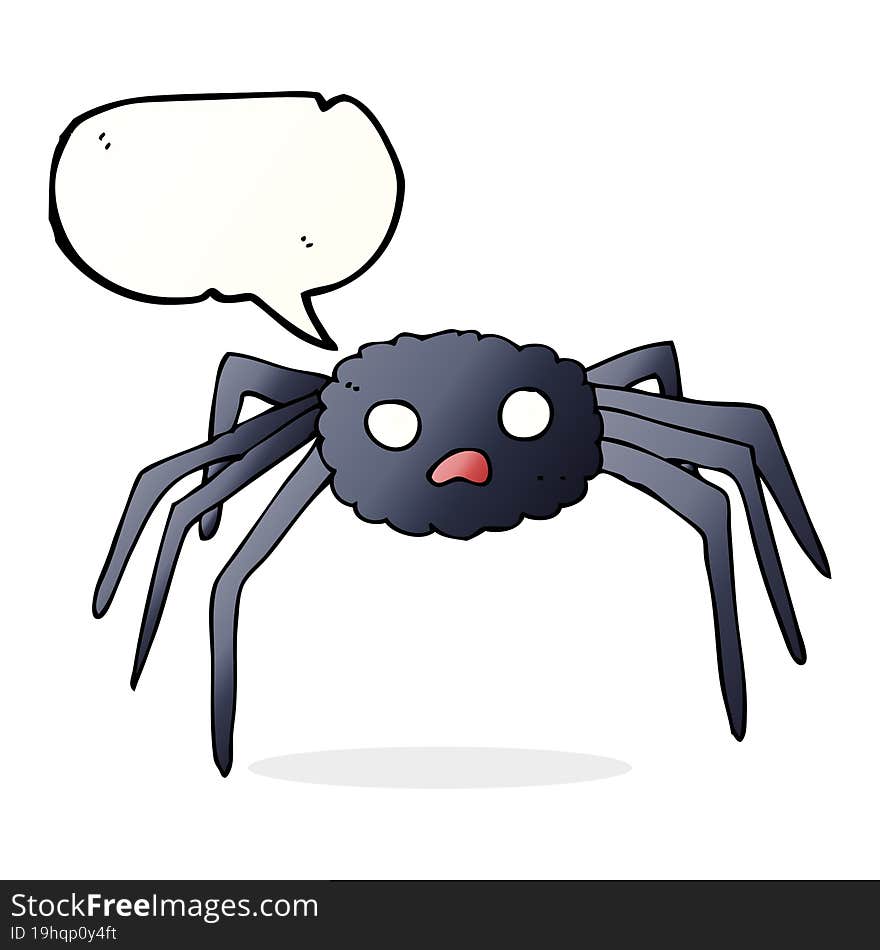 Cartoon Spider With Speech Bubble