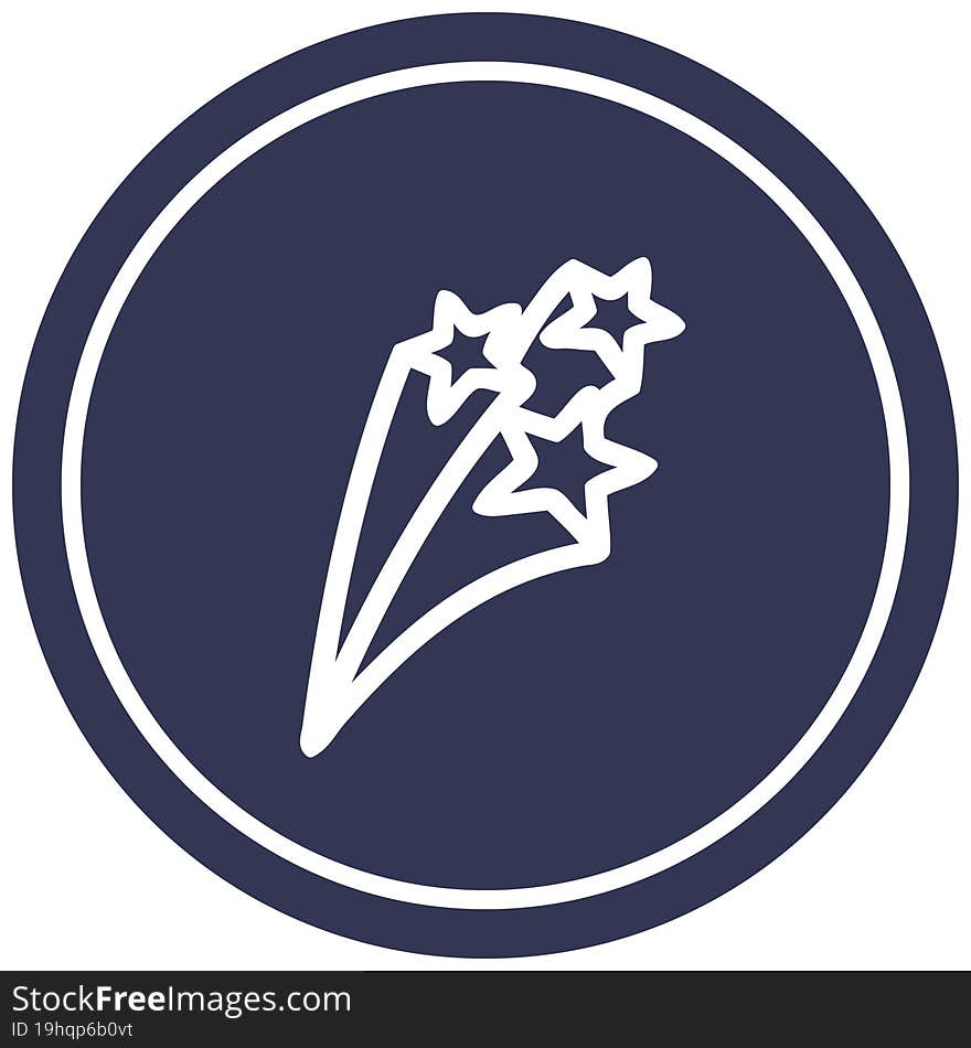 shooting stars circular icon