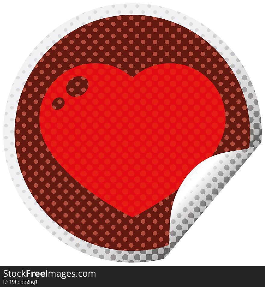 heart peeling sticker graphic vector illustration circular peeling sticker. heart peeling sticker graphic vector illustration circular peeling sticker