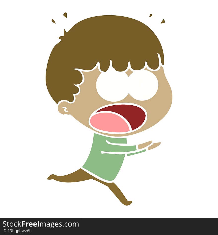 flat color style cartoon shocked man