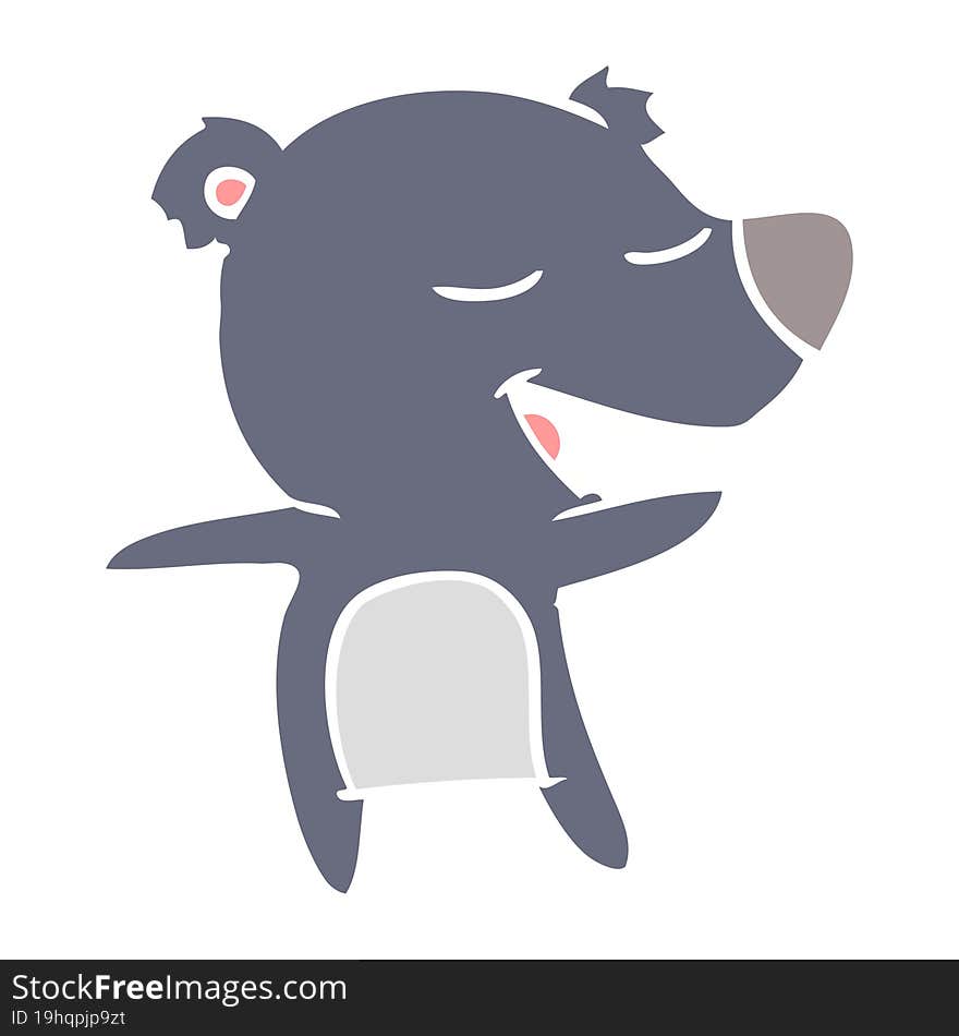 flat color style cartoon bear